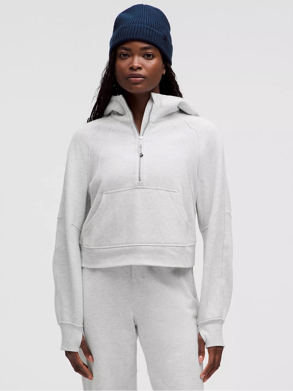 lululemon athletica Scuba Half-zip Hoodie Light Gray Half-Zip Hoodie
